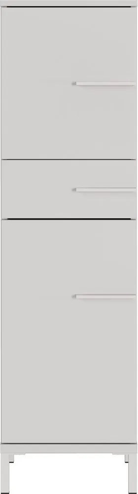 Krémszínű matt magas-keskeny fürdőszoba szekrény 34x123 cm Laurino – Germania