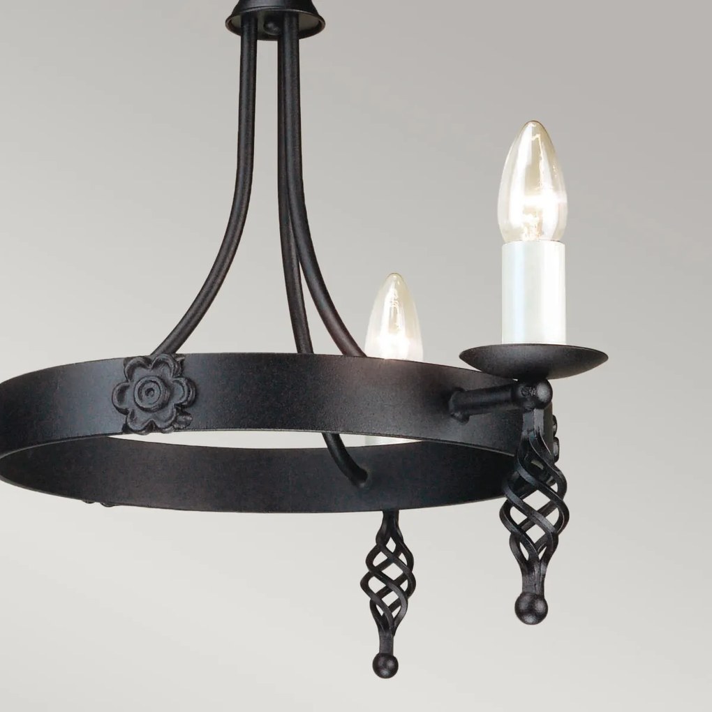 Elstead klasszikus csillár belfry fekete elsby3-black