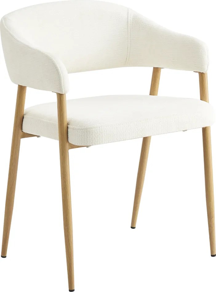 Dizájner étkezőszék, krémszínű/bükk, NIZAR TYP 1