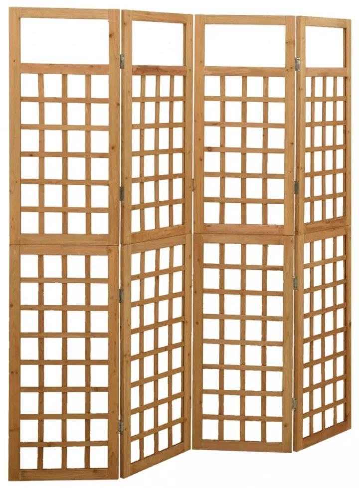 4 paneles tömör fenyőfa térelválasztó/lugasrács 161 x 180 cm
