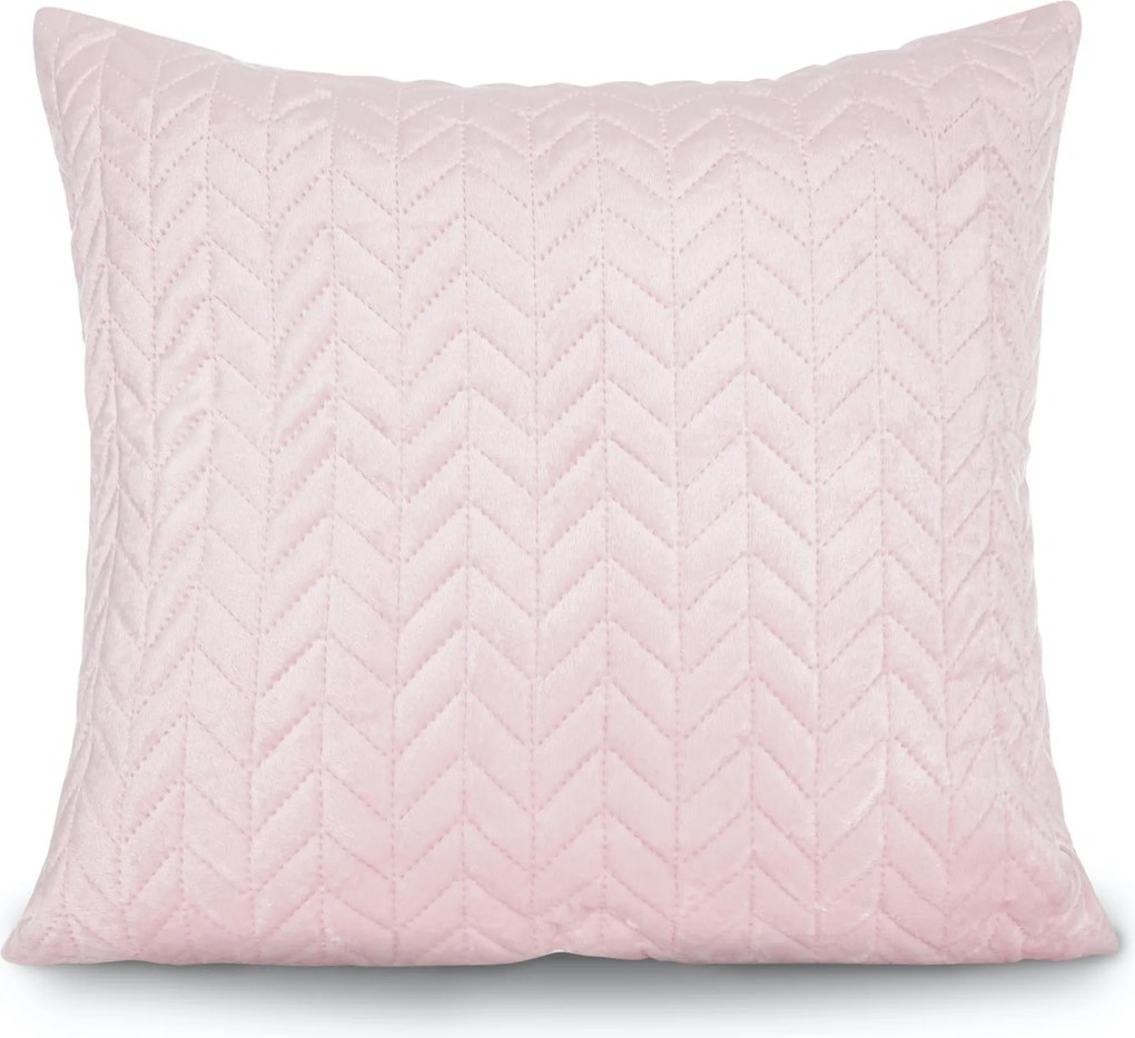 Dekoratív párnahuzat Moxie 45x45 velvet púderrózsaszín halszálka mintás