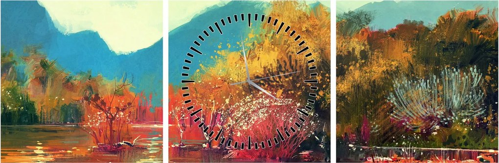 Kép - őszi színek (órával) (90x30 cm)