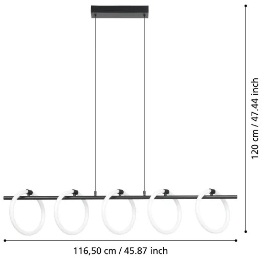Eglo 900563 - LED Csillár zsinóron CARANACOA 5xLED/7W/230V