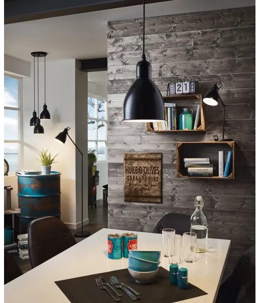 Eglo 55243 - PRIDDY kábeles függőlámpa 1xE27/60W/230V fekete