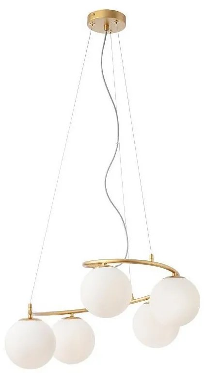 Redo 01-2719 - Csillár zsinóron VOLLEY 5xE14/28W/230V arany