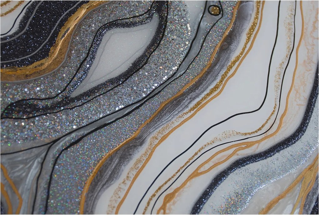 Divatos Flizelin tapéta 3D fali ragasztóval Kő hullámok 104x70 Ragasztó