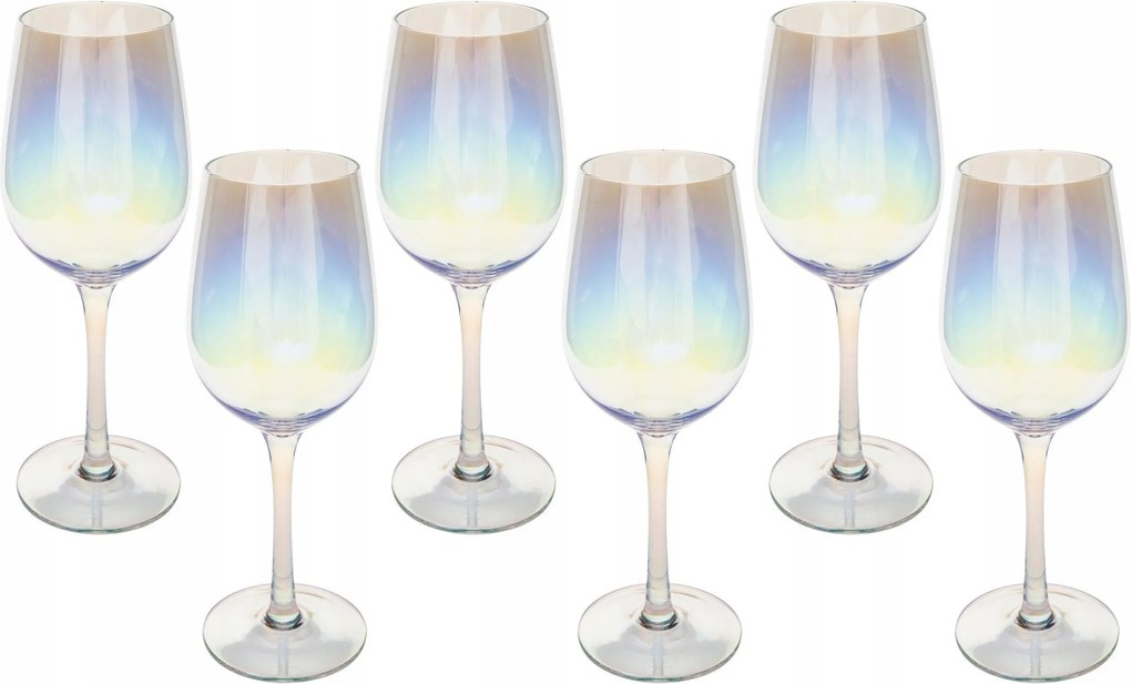 Borospoharak Szett x 6 db színes üveg