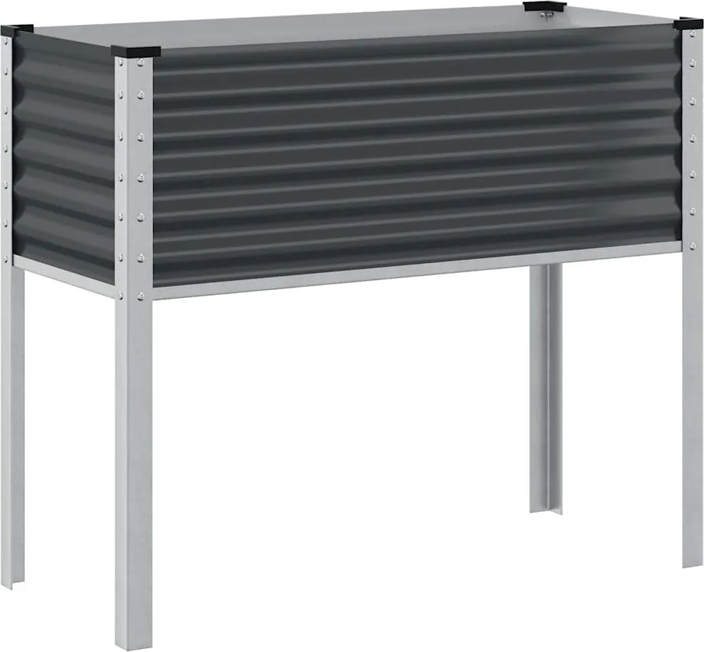 vidaXL antracit színű acél kerti virágláda 100 x 45 x 90 cm