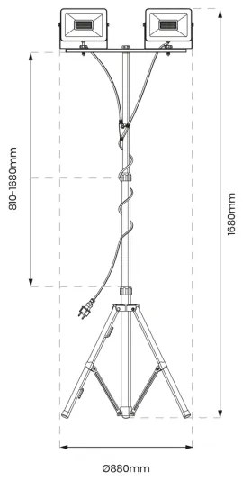 LED reflektor állvánnyal 2xLED 50W 230V 4000K IP44