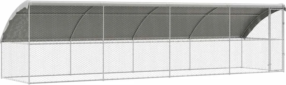 vidaXL Kutyaház tárolóval 4 pcs Ezüst 8 x 2 x 2 m Horganyzott acél