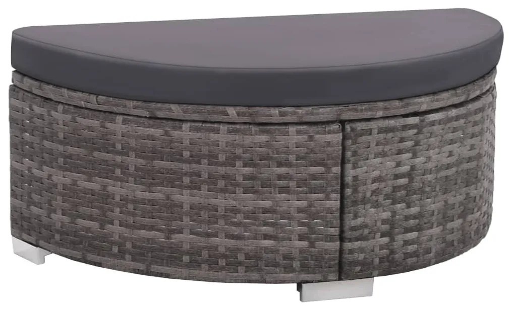 8 részes szürke polyrattan kerti ülőgarnitúra párnákkal