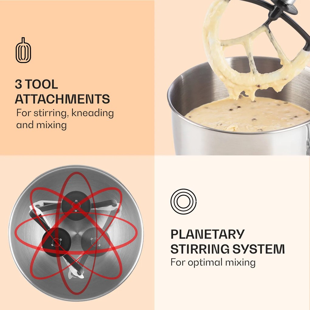 Klarstein Lucia, konyhai robotgép, turmixgép, húsdaráló, 1800 W