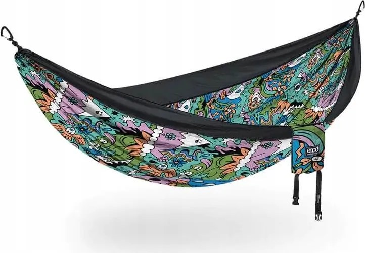 Turista függőágy 2 személyes DoubleNest Print nature talk/black Eno