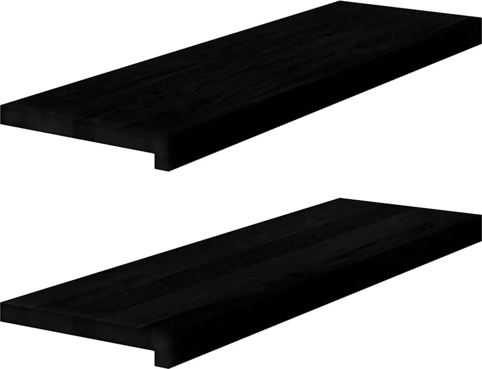 vidaXL lépcsőfokok 2 db Sötétbarna 80x25x2 cm tömör fa tölgyfa
