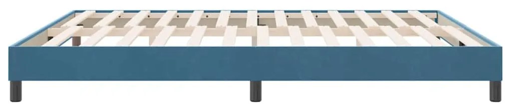 vidaXL sötétkék bársony rugós ágy matrac nélkül 180x210 cm