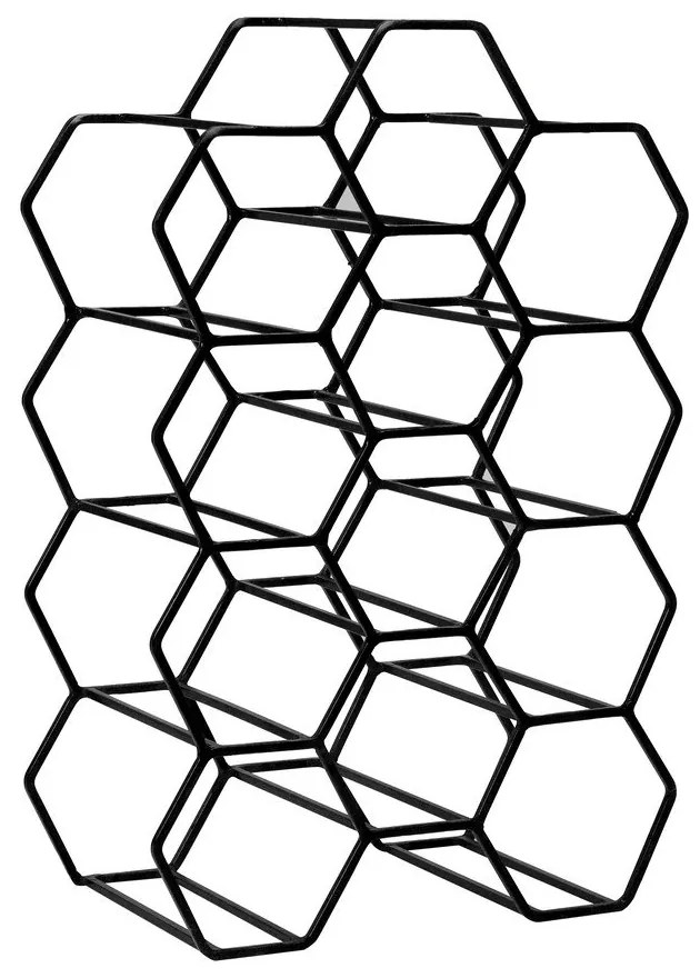 Fekete fém bortartó polcos állvány, palackok száma 12 Salbris – Light &amp; Living