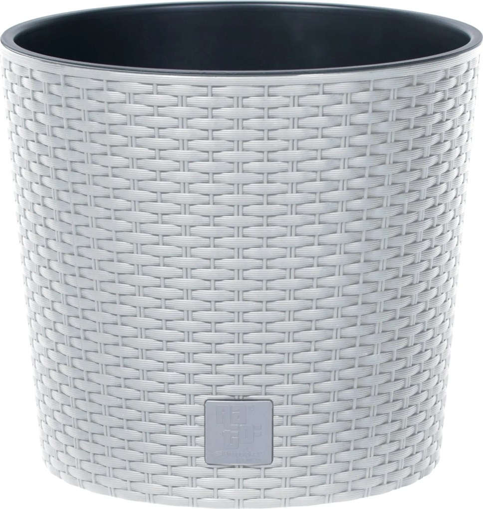 Alacsony Rattan virágcserép 30 x 27 cm kerek betét