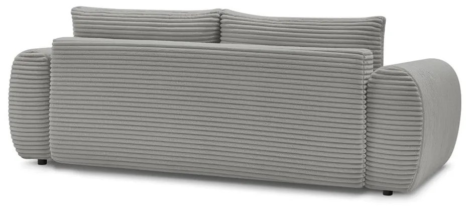 Sötétszürke kordbársony kinyitható kanapé 257 cm Lucien – Bobochic Paris