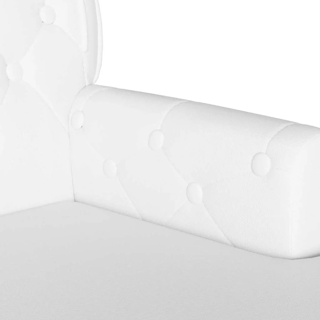 Chesterfield Pad Fehér 119.5 x 64.5 x 75 cm Műbőr