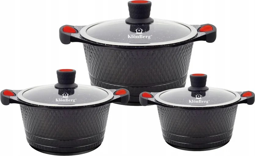 Gáz indukciós márvány edénykészlet 6db-os