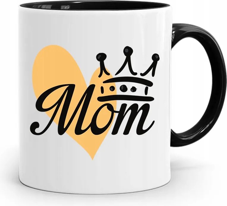 Fekete Bögre Ajándék Anyukáknak Mom nyomott mintával