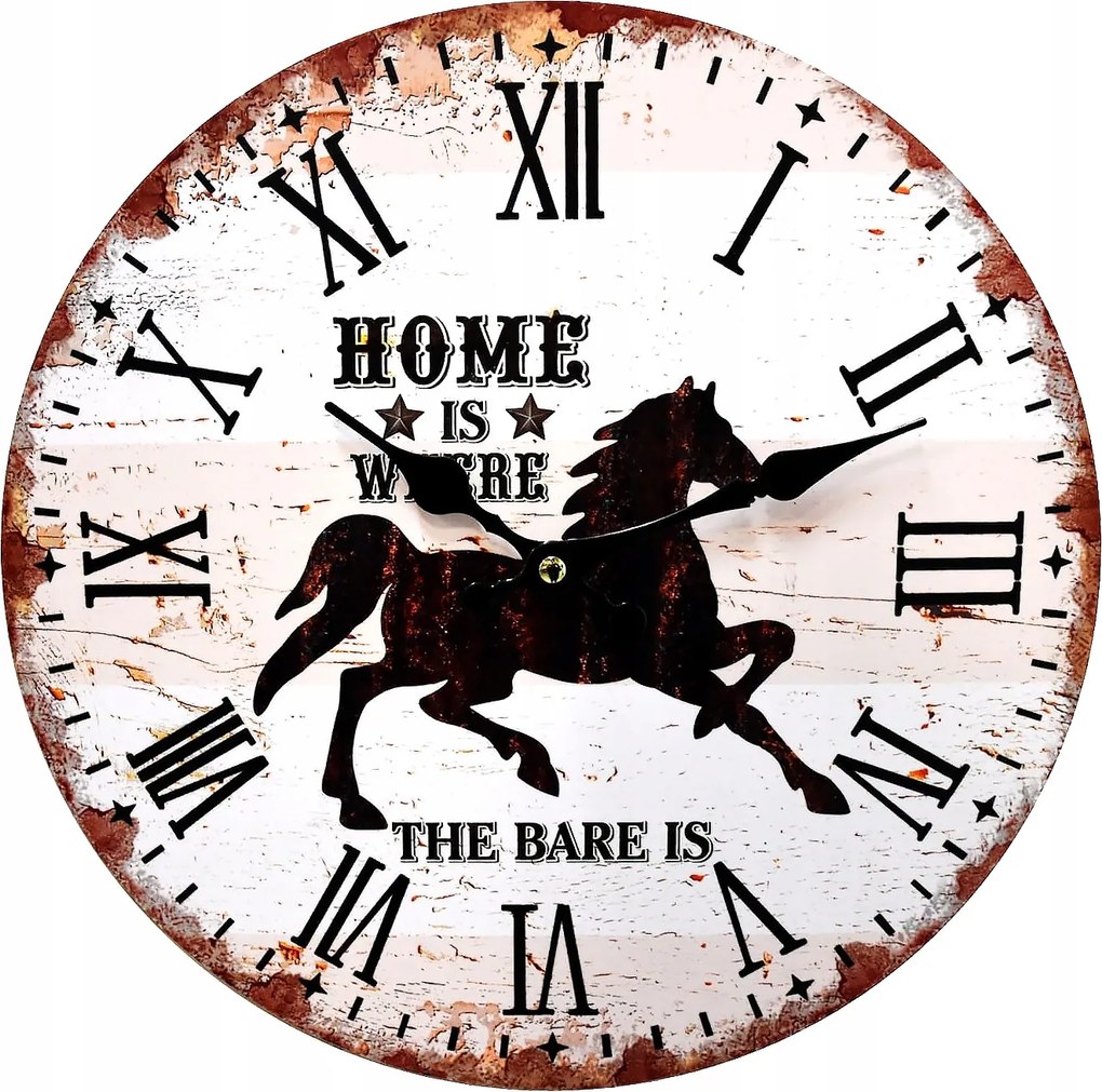 Vintage Falra Akasztható Falióra Nappali Konyha Nagyon Csendes MOZGÁS34cm