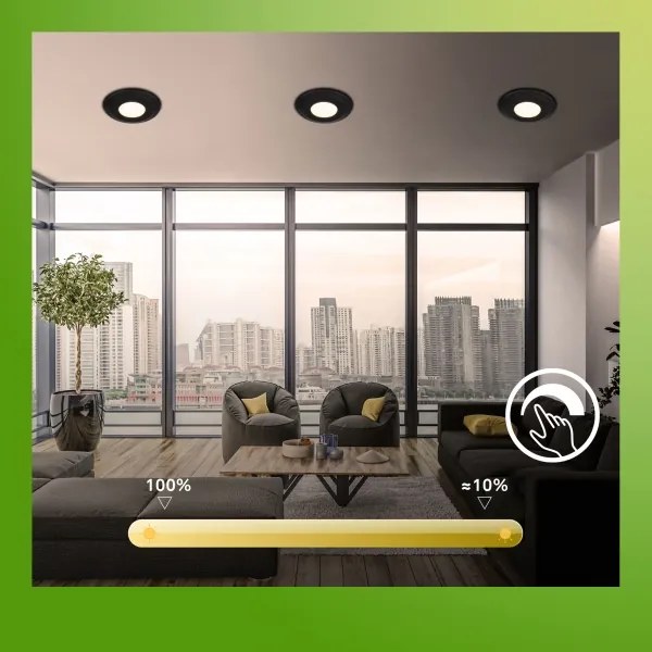 Briloner 7589035 - 3 darabos LED szett, dimmelhető fürdőszobai beépíthető lámpa KLIRA LED/4,9W/230V IP44 fekete