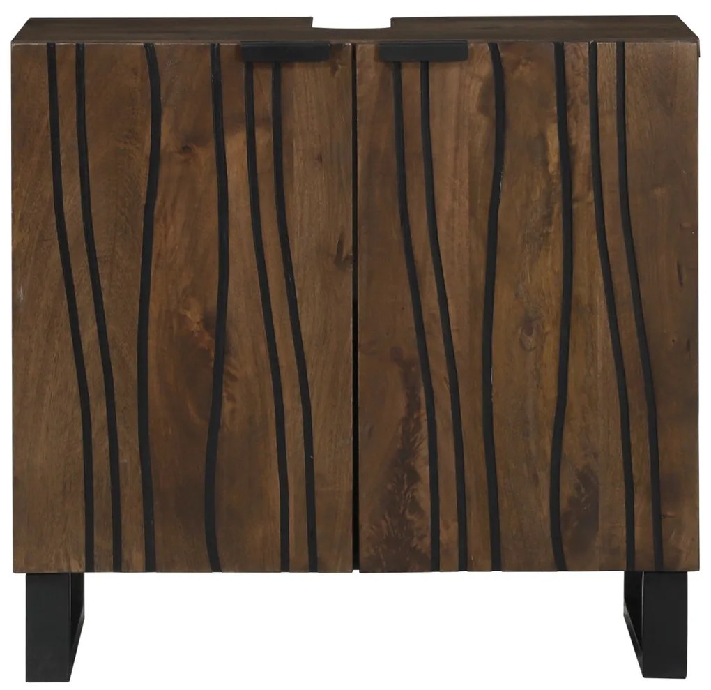 vidaXL Fürdőszobai mosdószekrény polcokkal Dió 62 x 33 x 58 cm Faanyag