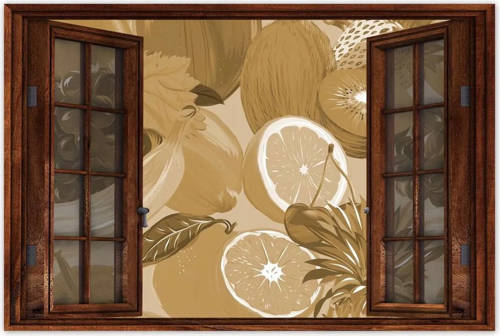 Poszterek 90x60 Gyümölcsök szépia árnyalatokban