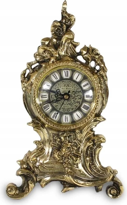 Kandalló Óra Sárgaréz Stílusos Rococo Álló Arany Sárgaréz