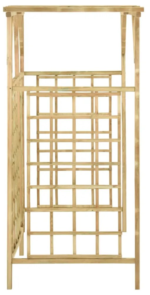 impregnált fenyőfa kerti pergola 3 szemeteskukához