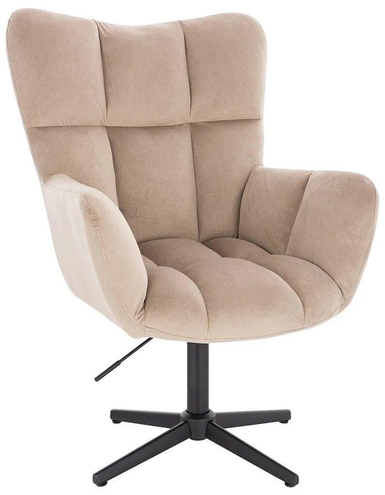 HR650CROSS Latte modern velúr szék fekete lábbal