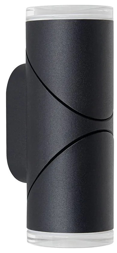 PREZENT 28210 AKARA Modern Kültéri Fali Lámpa Fekete, Átlátszó LED IP44
