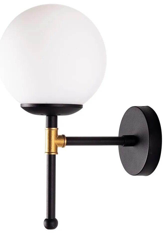 Kruva fekete fali lámpa, magasság 35 cm - Squid Lighting