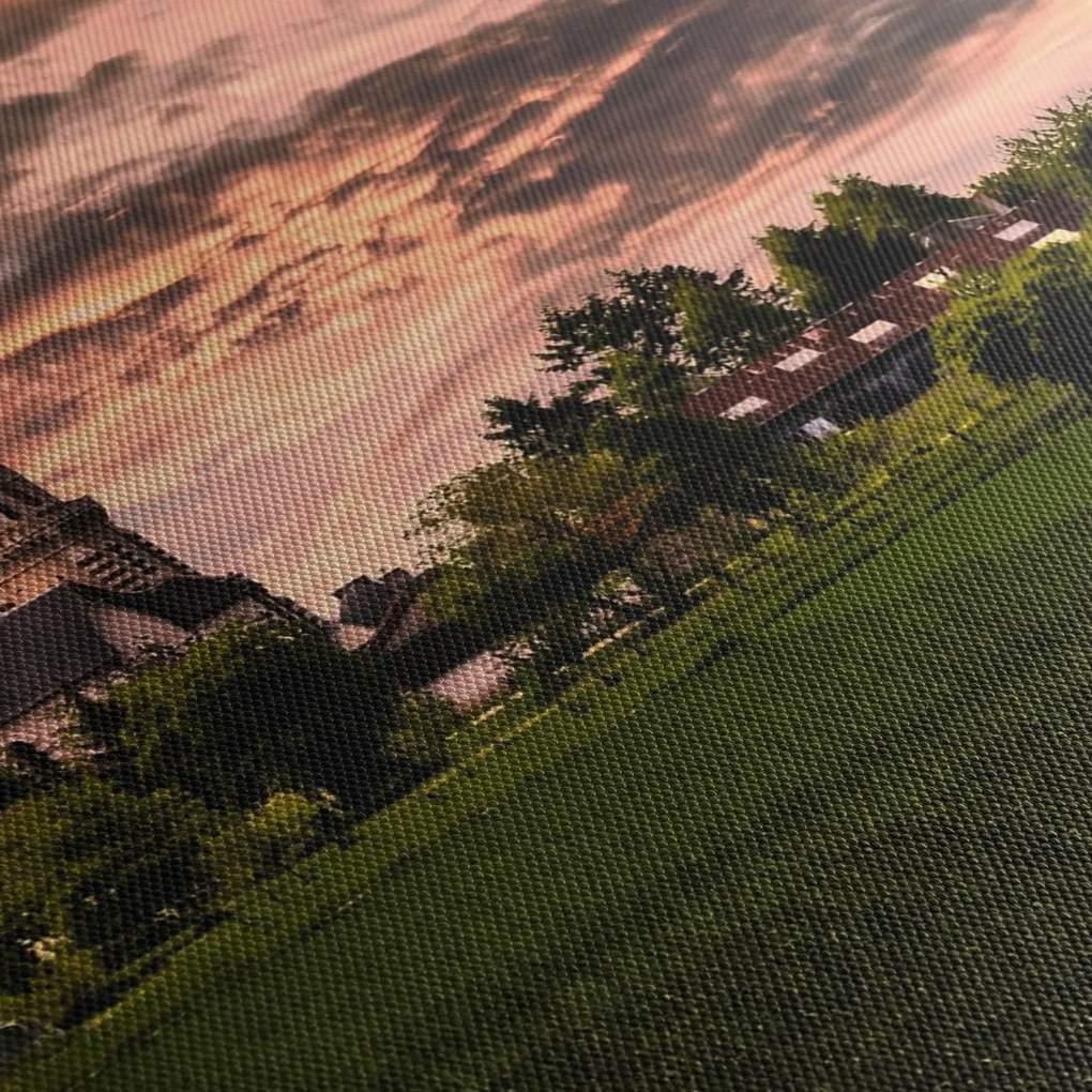 Tájkép templommal (90x60 cm)