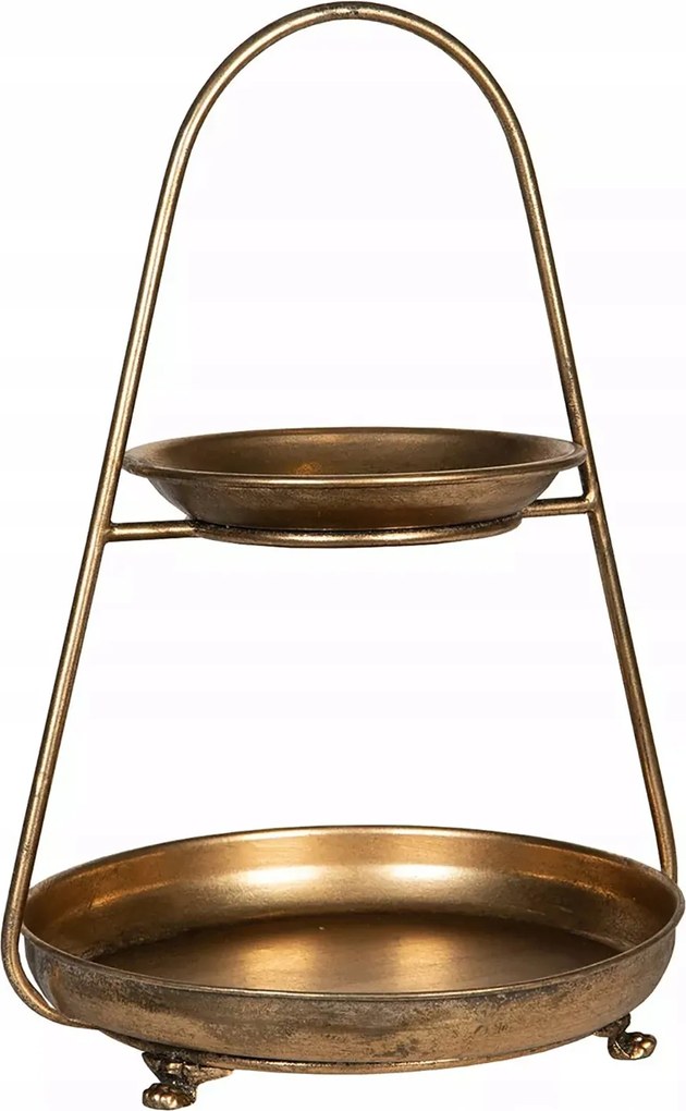 Gyümölcstartó Dekoráció kétszintes fém átm. 30cm