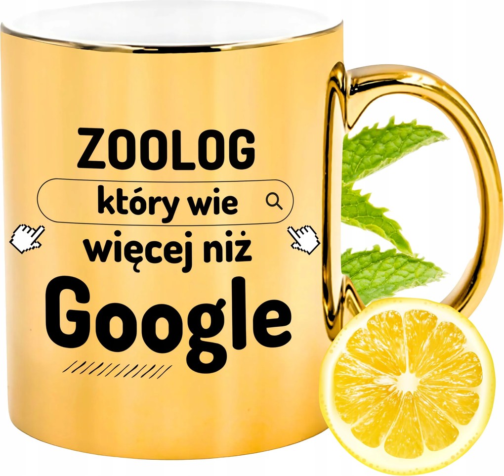 Prémium Arany Csillogó Bögre Zoológusnak Ajándék Nyomtatott Fotóval