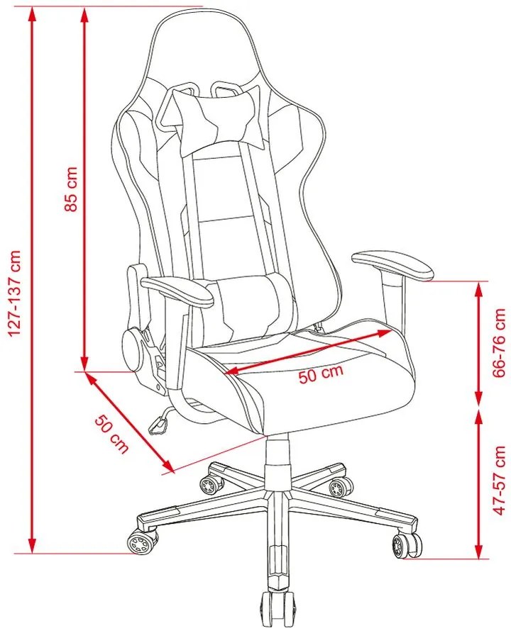SILVERSTONE Irodai szék, fekete/piros