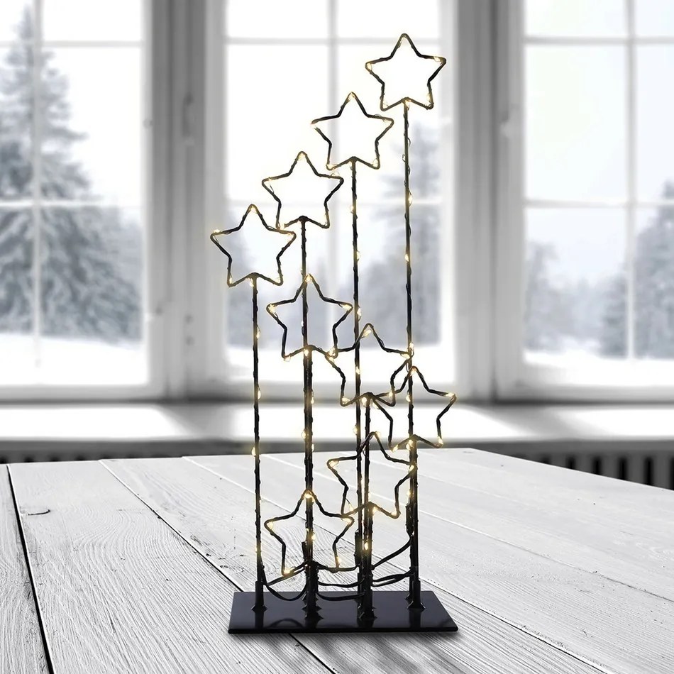 DecoKing Karácsonyi LED dekoráció csillagokkal, 16cm