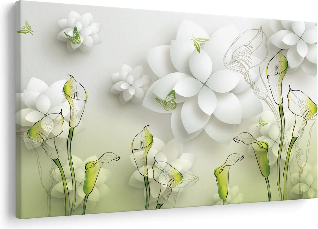Kép virággal (90x60 cm)
