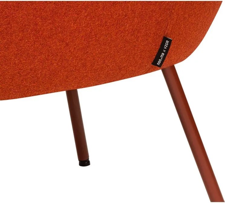 Piros gyapjú fotel RM58 – noo.ma