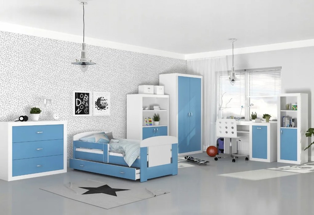 JAKUB Color gyerek ruhásszekrény, fehér/rózsaszín