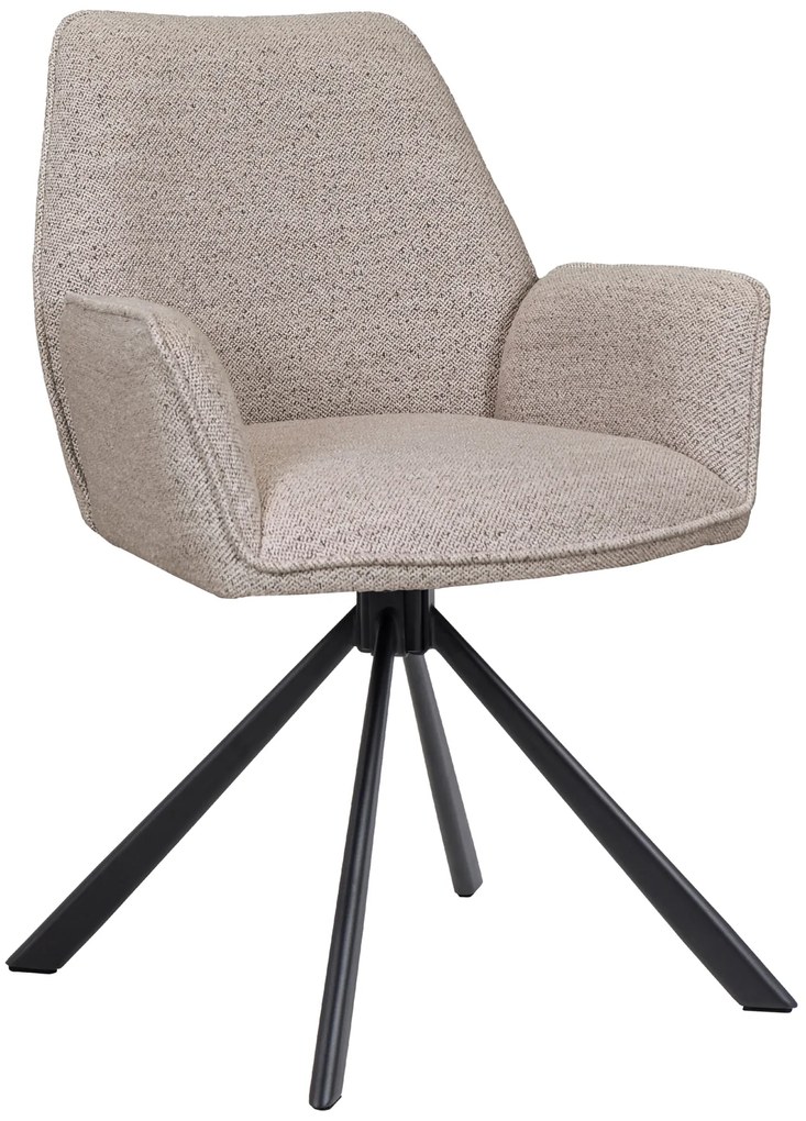 MAZZONI EXPORT YUNI Beige Latte (Monza 60 szövet) - MODERN BOUCLÉ KÁRPITOZOTT FORGÓSZÉK NAPPALIBA/ÉTKEZŐBE/LOFT IRODÁBA