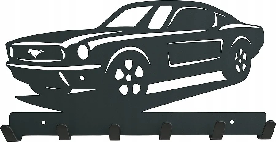 Mustang kulcstartó, ruhaakasztó, fali akasztó, loft, autó