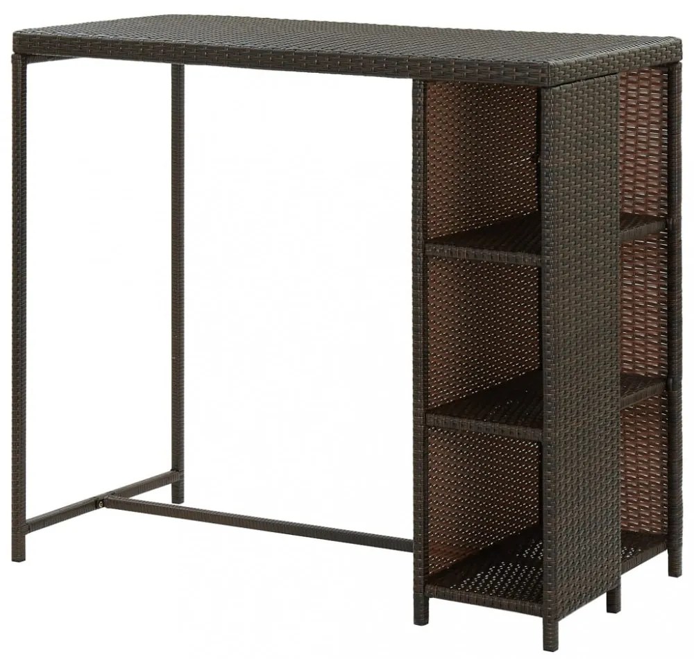 barna polyrattan kerti tárolóláda 120 x 60 x 110 cm