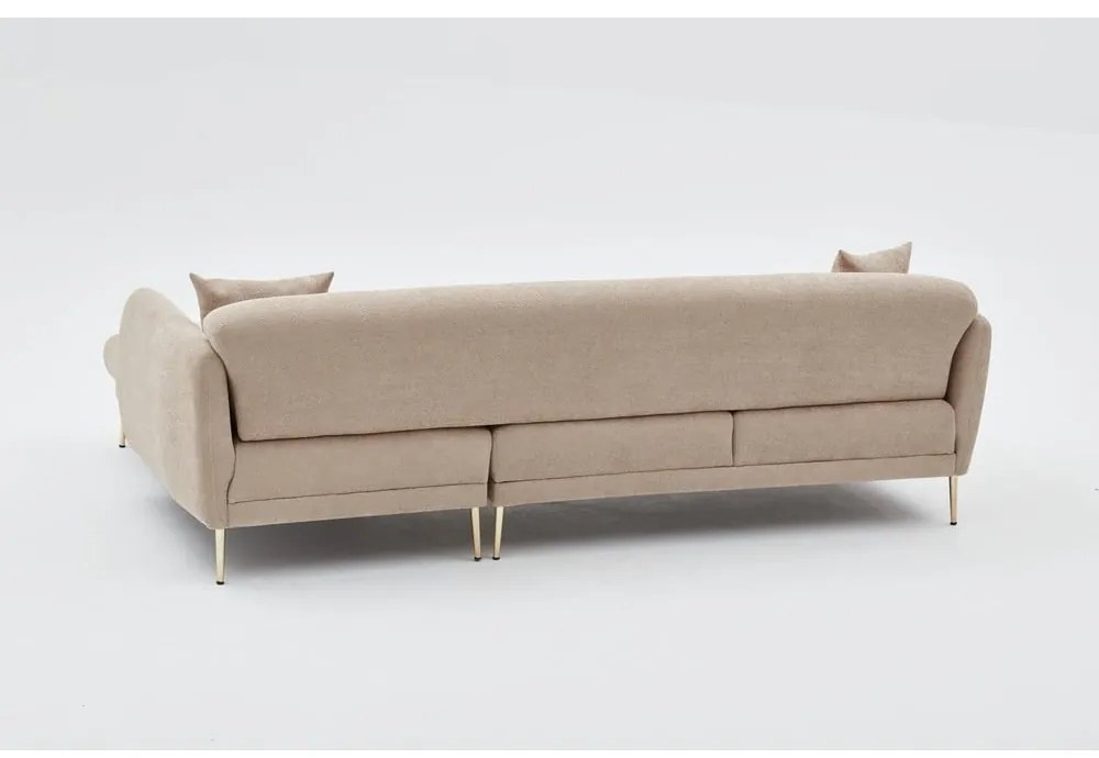 Bézs sarokkanapé (jobb oldali-heverő résszel) Simena – Balcab Home