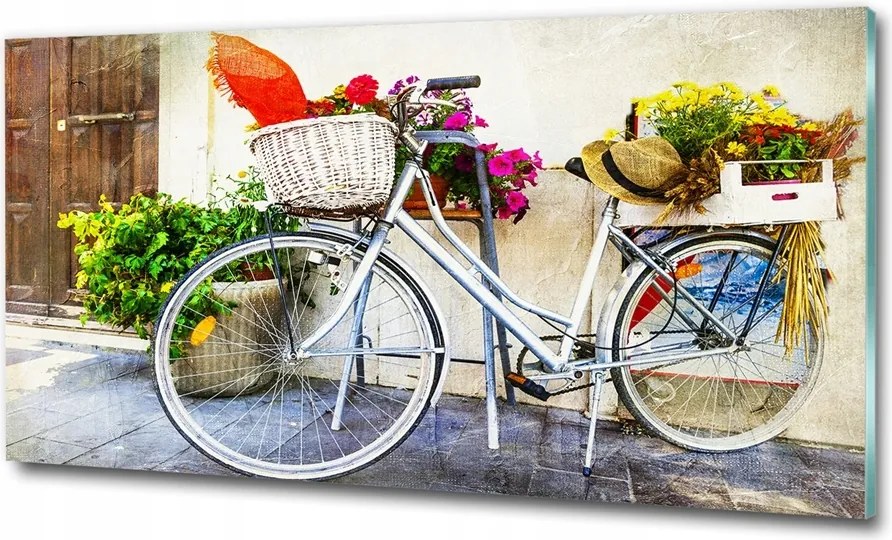 Fotó kép edzett üveg Piros kerékpár 100x70