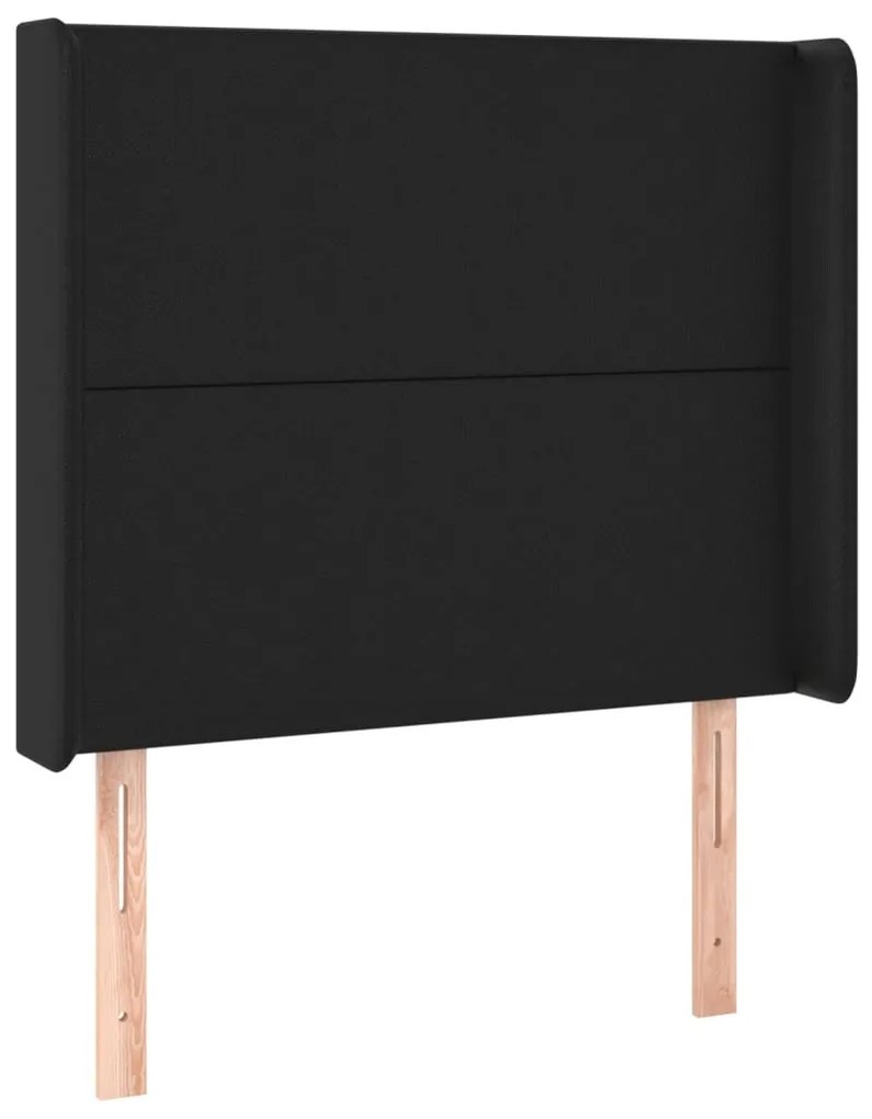 fekete műbőr LED-es fejtámla 83x16x118/128 cm