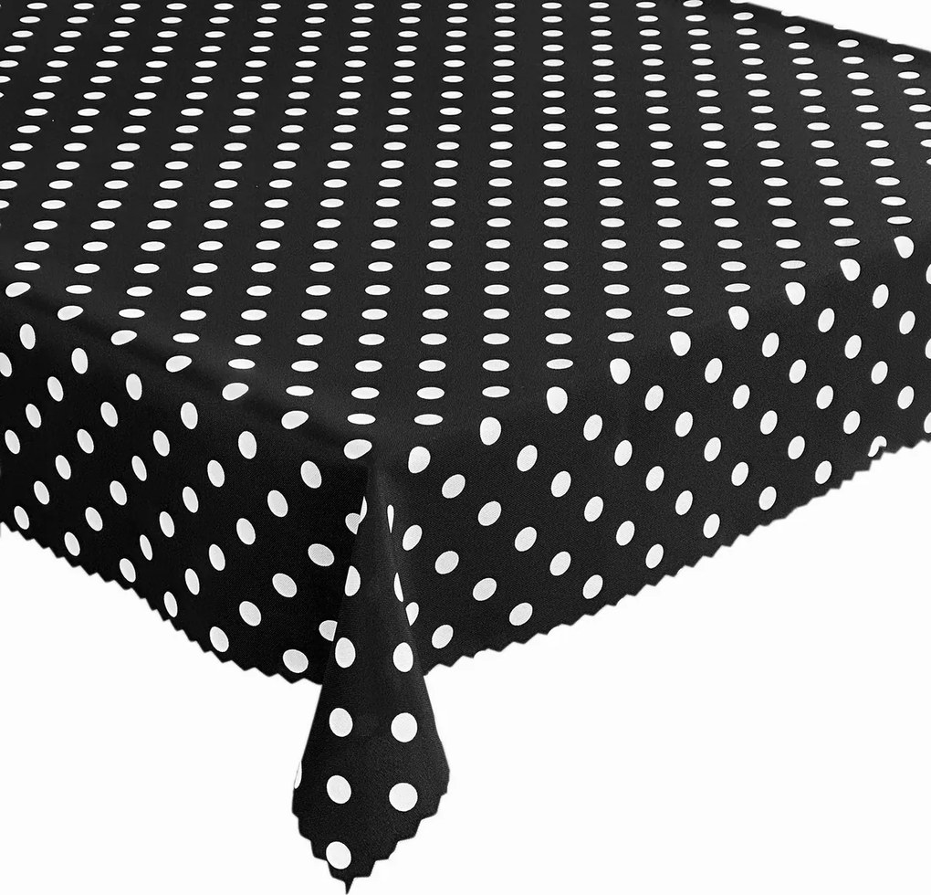 Abrosz Foltálló Asztal Pöttyös Fekete 140x220 cm