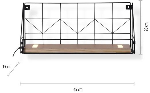 Leuchten Direkt 15277-18 - Polc LED világítással BOARD 2xLED/1,75W/230V 45 cm